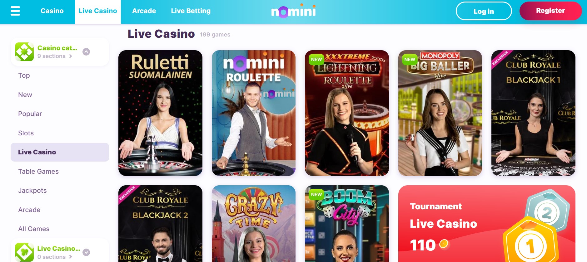 Nomini live casino